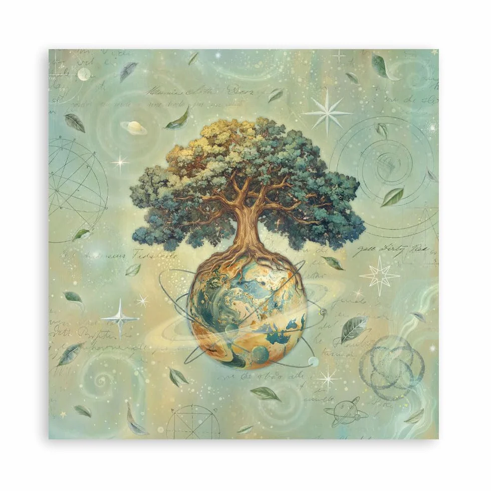 Stamperia - Scrapbook Paper Pad for Scrapbooking, Albums, Cards, Bullet Journals and More, Acid Free, Single Face, Perfect for Hobbies, Crafts, and Gifting (A New Beginning) (20.3 x 20.3cm)