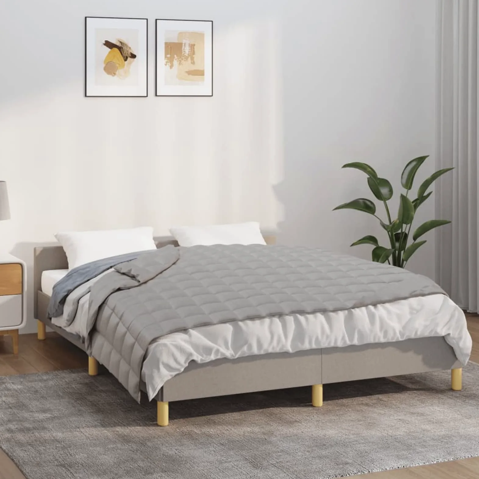Wei - Manta ponderada gris 140 x 200 cm 10 kg Tejido-Classic Manta ponderada - Manta antiestrés - Manta pesada para un sueño profundo y un mejor descanso - Manta de algodón ponderada 100% - Wei
