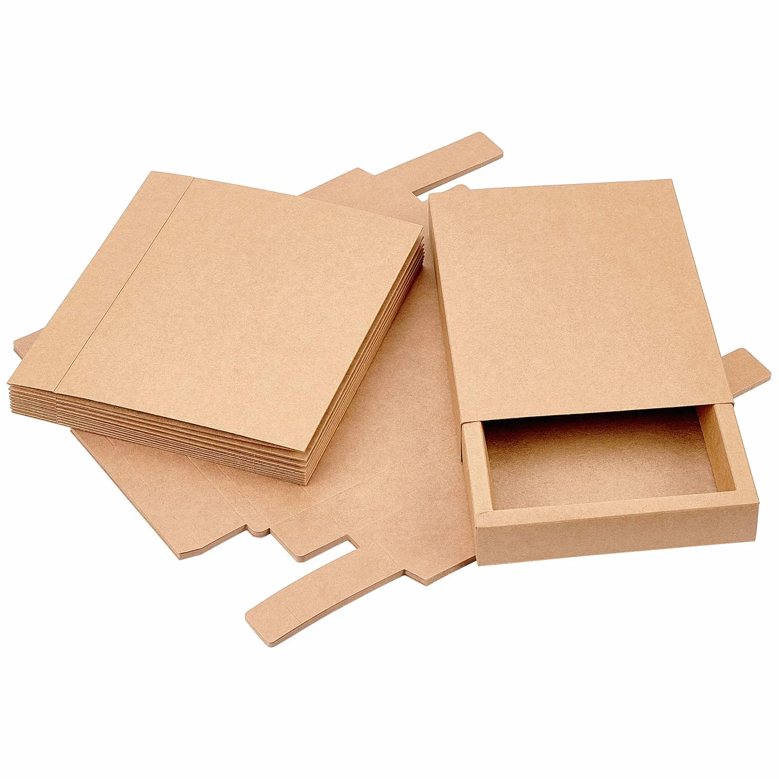 BENECREAT 10 Pack Caja de Cajón de Papel Kraft 20x15x3cm, Caja de Cartón Marrón para Joyería, Dulces, Cajas de Regalo Pequeñas para Envolver Regalos, Navidad, Boda, Favores de la Fiesta