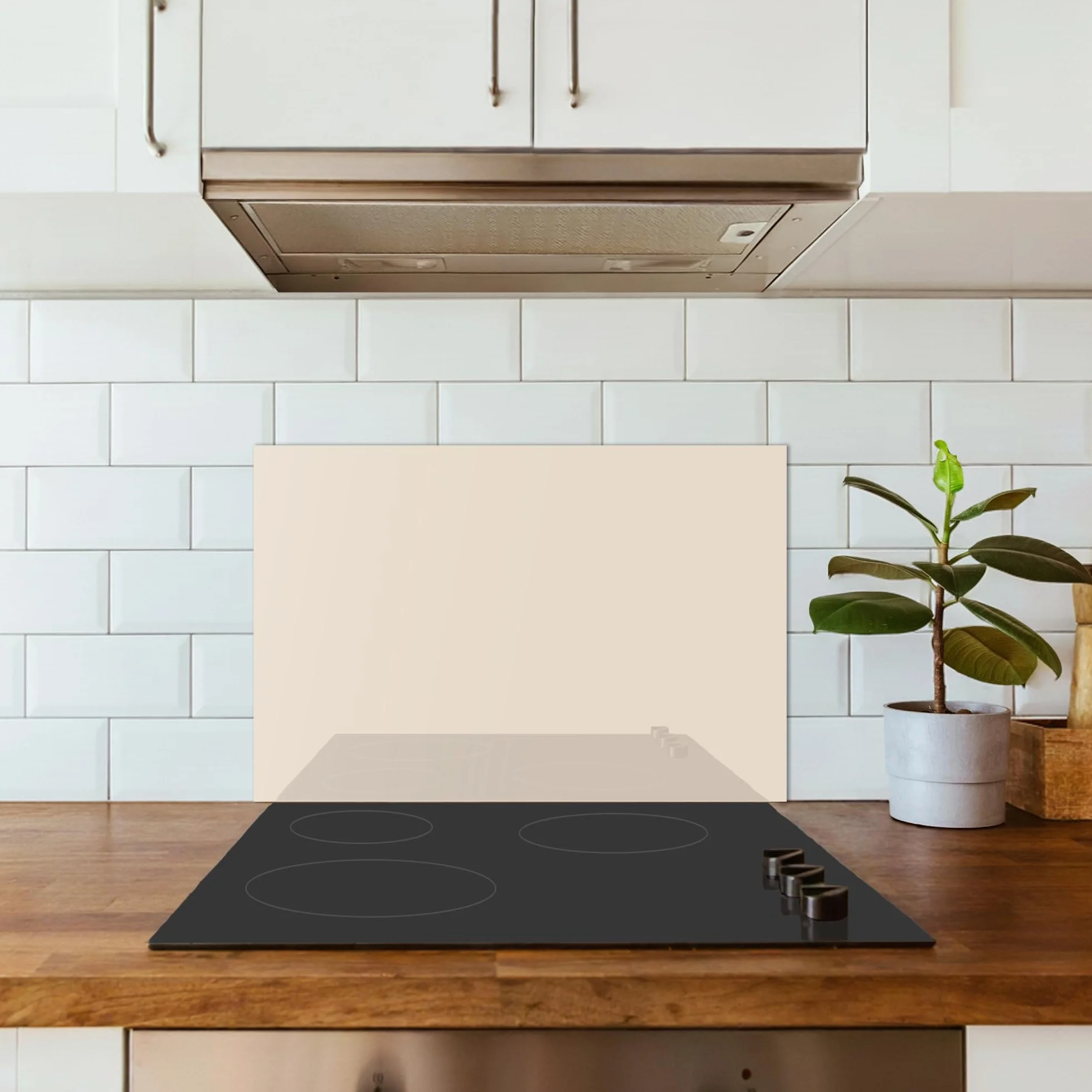 KitchenYeah© Antisalpicaduras Cocina 40x60 cm Adhesivo Salpicadero Protector Salpicaduras Sink Splash Guard Luz - Beige - Color - Sólido