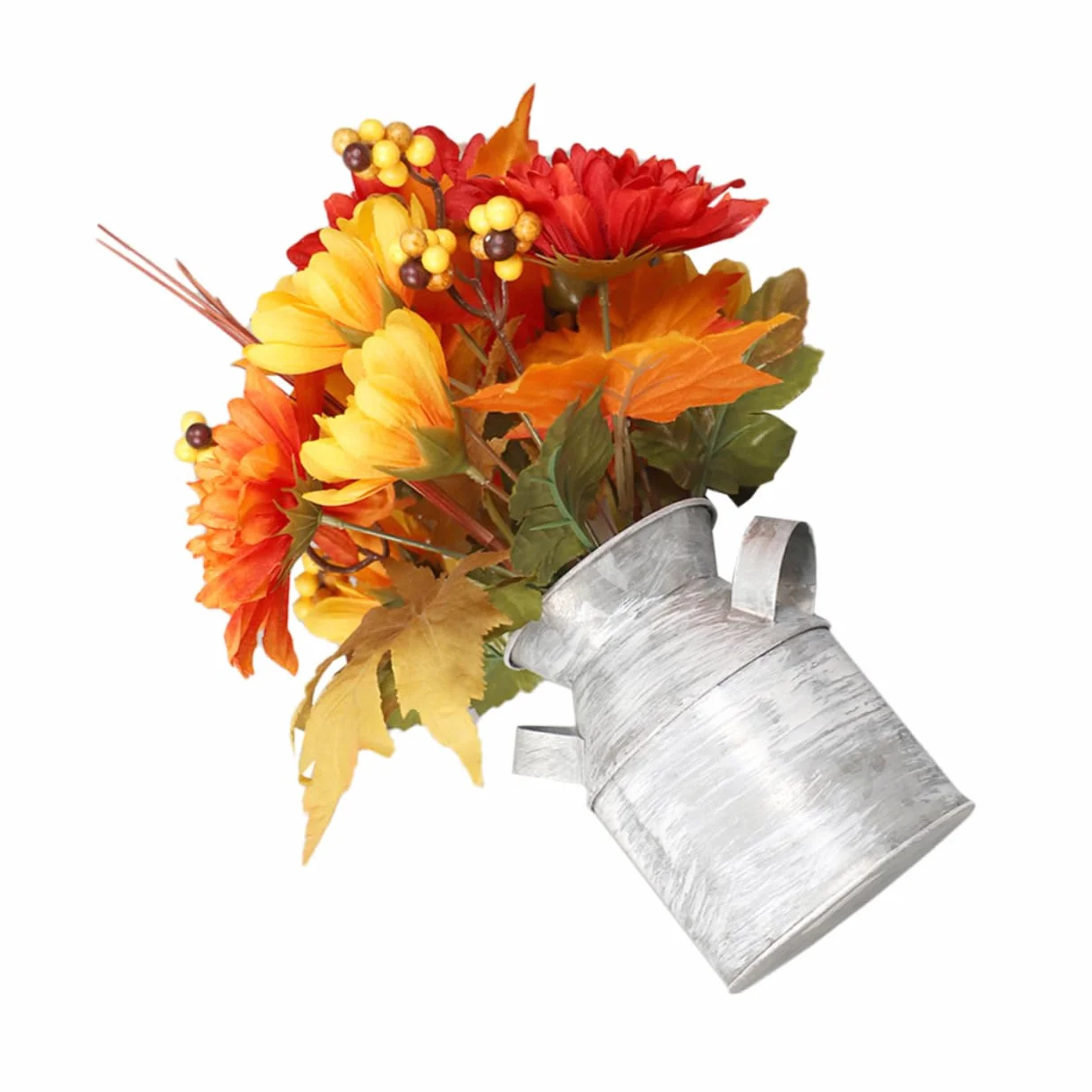 Cabilock Simulación de Bonsái de Girasol en Cubo de Hierro, Decoración | Celebracion Otono, Flores Artificial Decoración para Mesa Comedor, Plato Decorativo Centro de Mesa y Recibidor