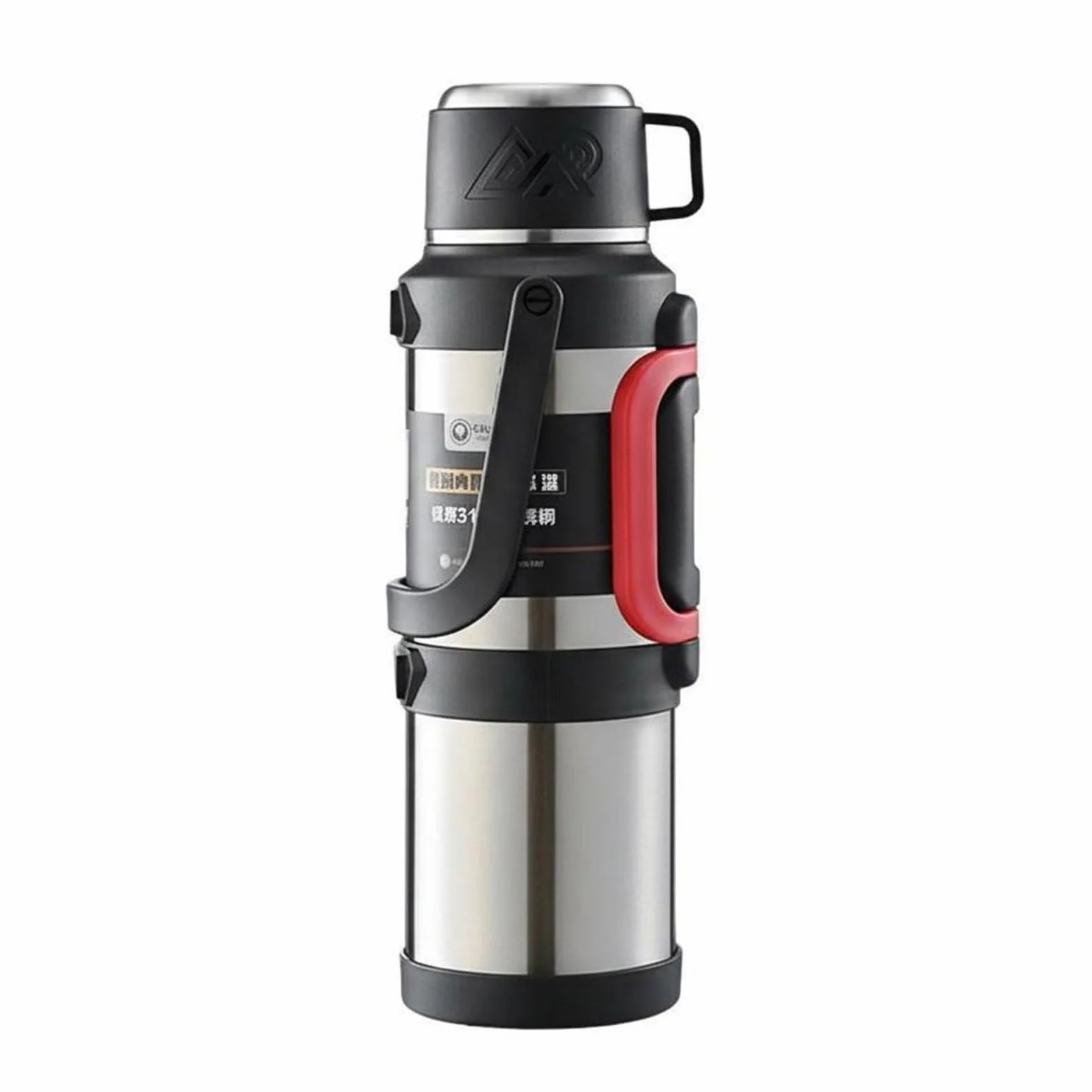 Botella Térmica de Acero Inoxidable 316 Termo Cantimplora Contenedor al Vacío con Revestimiento Antisabor y Aislamiento al Vacío Vertido con Botón y, Color Acero Original, 2500ml