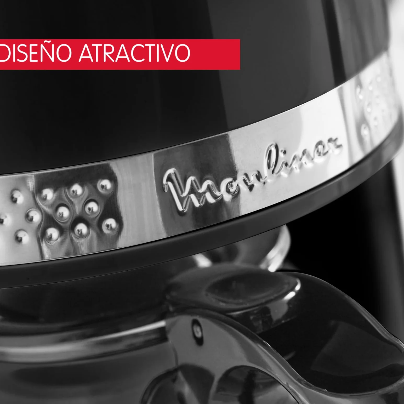 Moulinex Soleil – Cafetera filtro, capacidad de 1,25 L, hasta 15 tazas, control nivel del agua, temporizador programable, función mantener caliente, jarra cristal, color negro, FG380B