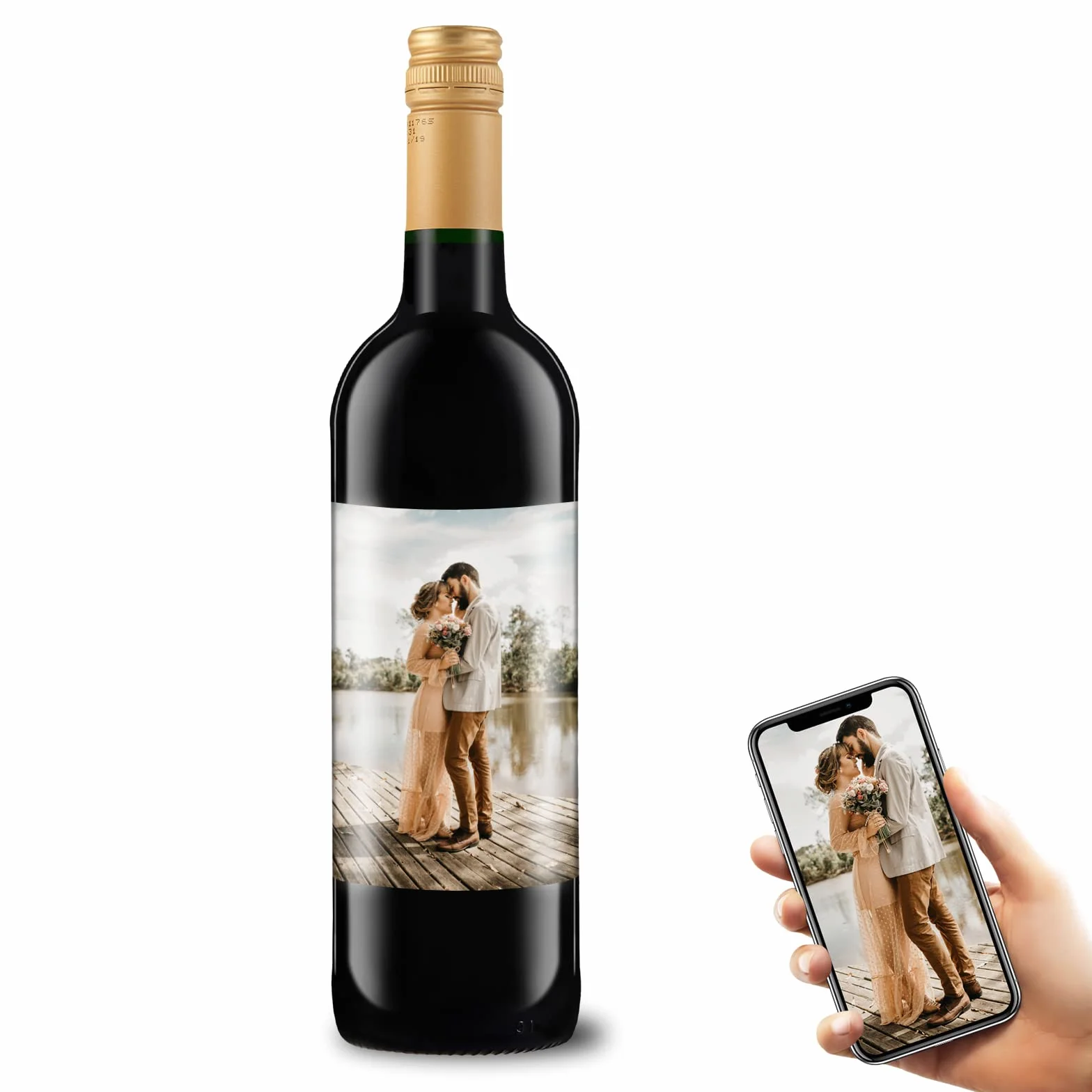 20 paquetes de etiquetas personalizadas para botellas de vino para bodas. Etiquetas fotográficas personalizadas