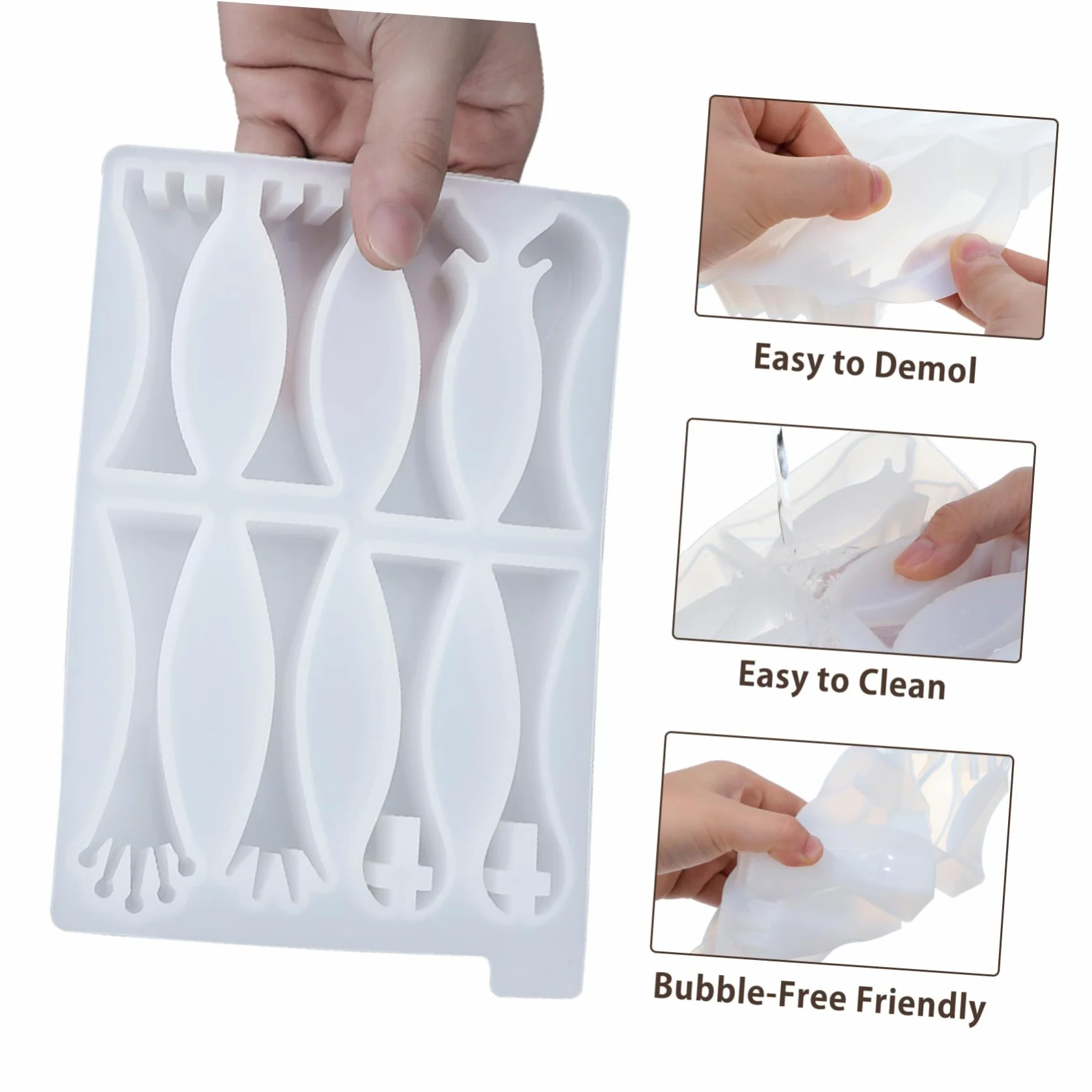 FRCOLOR Molde de Silicona Fácil Desmoldeo para Piezas de Ajedrez 3d 2 Piezas Reutilizable y Flexible para Resina Epoxi Adecuado para Manualidades DIY Infantiles