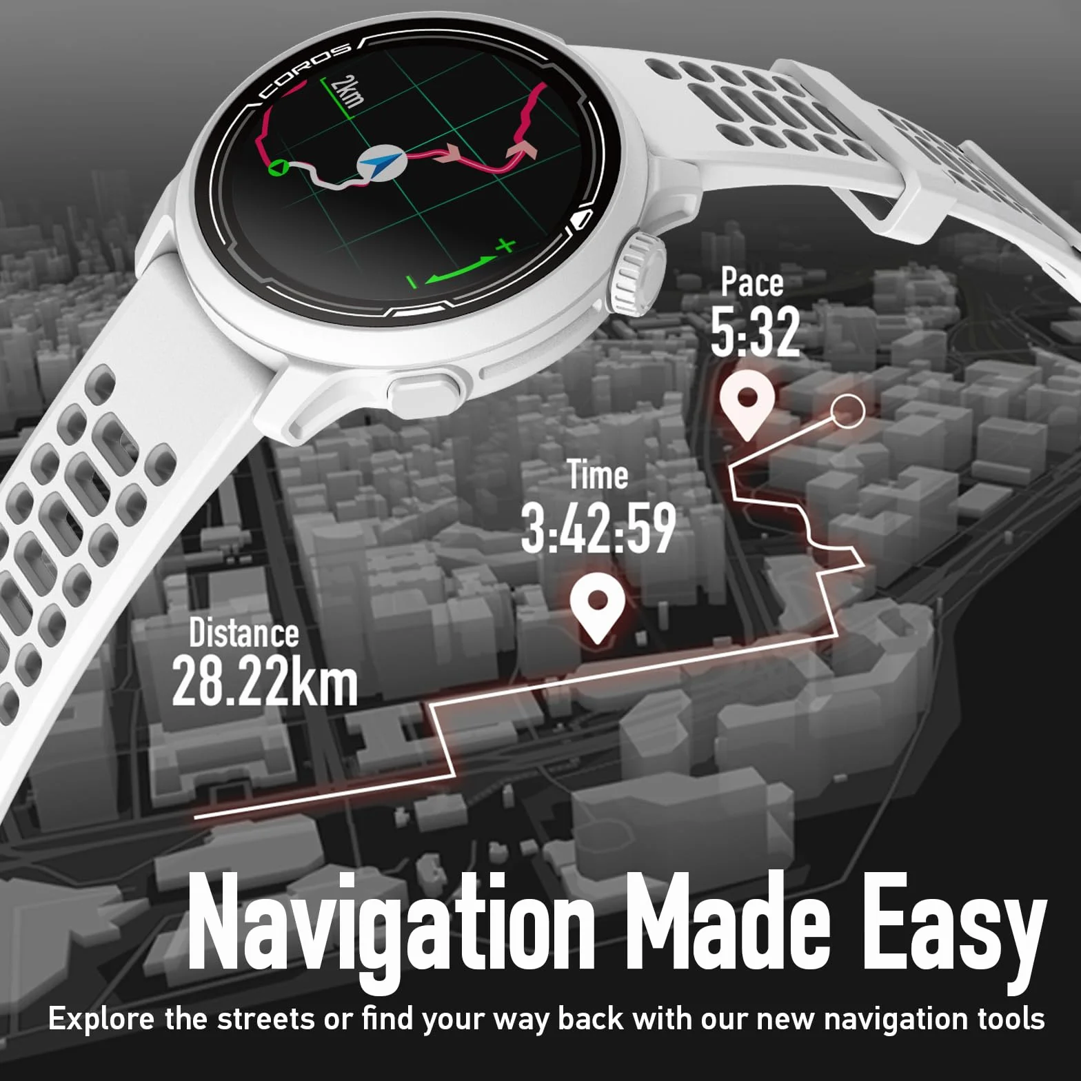 COROS Pace 2 Premium GPS Sport Watch Dark Navy Nylon Band