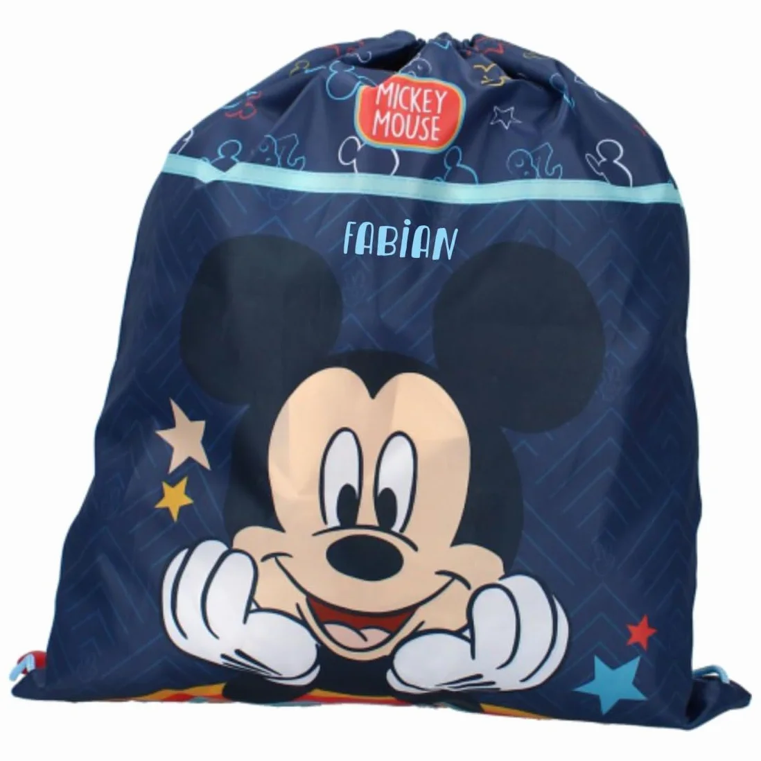 Bolsa de deporte Mickey Mouse con nombre personalizado, bolsa para zapatos para niños y niñas, bolsa de deporte para niños con cierre con cordón