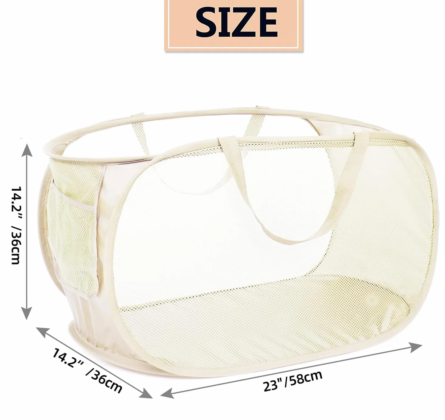 Cesto Plegable de Malla Plegable Pop-Up Malla Cesto de Ropa Bolsa Cesta de Colada Lavado Pop Up para Guardar Ropa y Objetos Pequeños