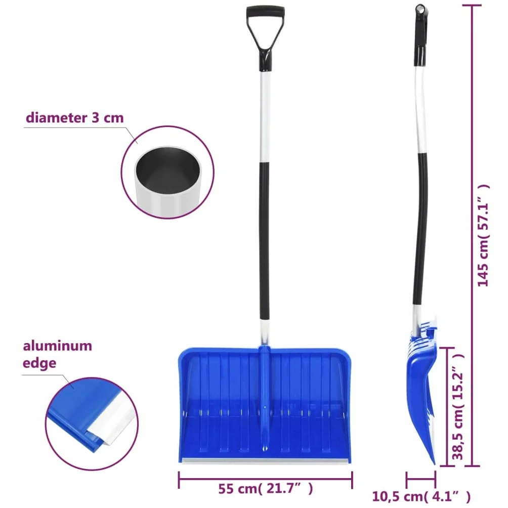 Genérico Pala para Nieve Aluminio Azul 145 cm,Palas para nieve-93710