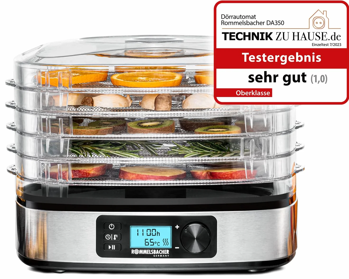 Rommelsbacher Dehydrator stainless steel black silver DA 350 (DA 350)