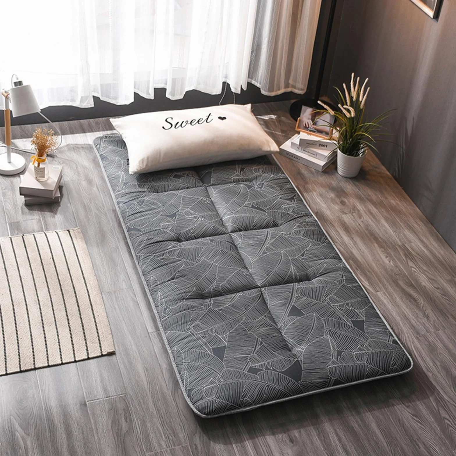 Colchón Japonés para El Suelo Colchón Japonés Futón Esterilla Tatami para Dormir Grueso Plegable Esterilla Tatami Enrollable Colchones para Invitados Colchón Individual para El Suelo
