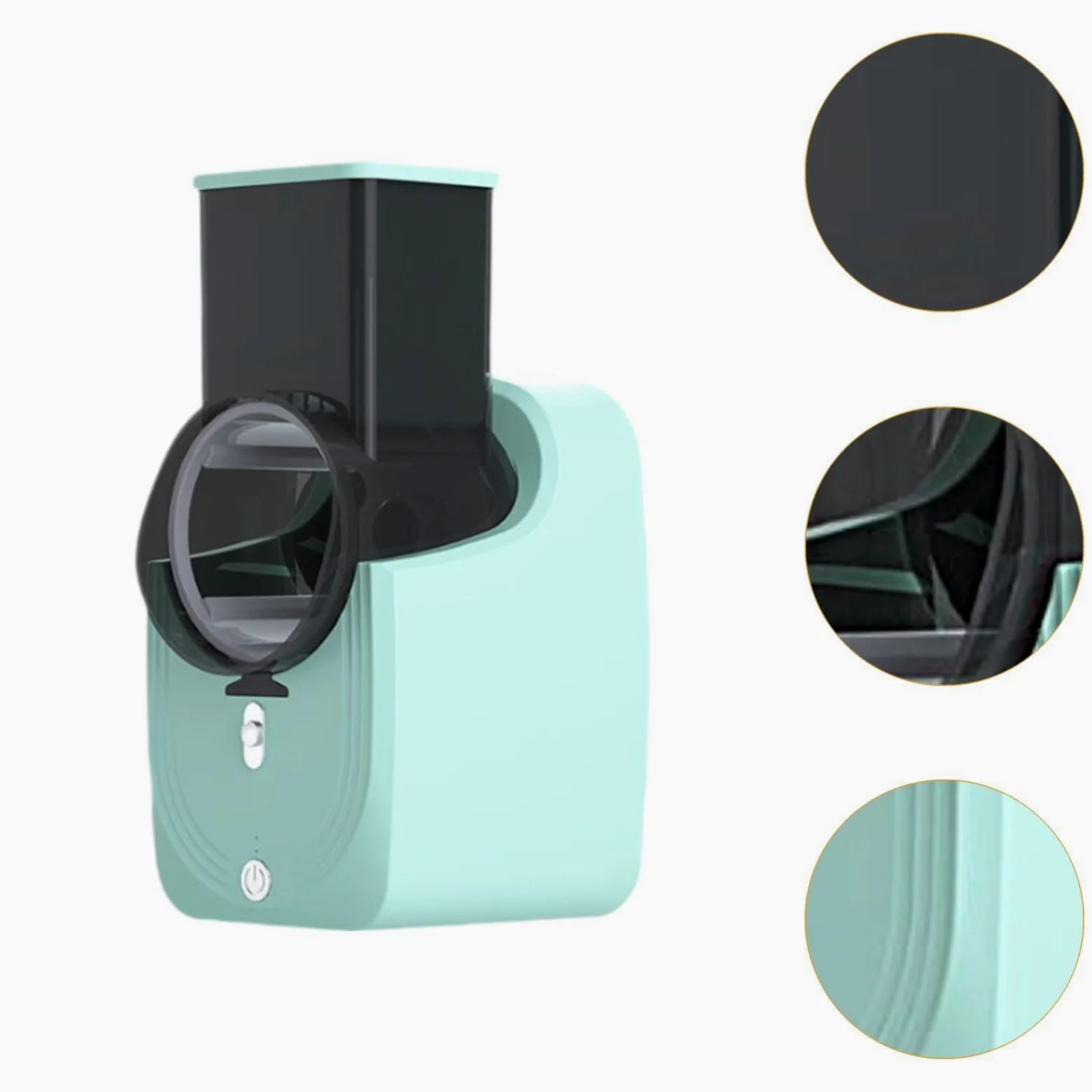 Rallador Eléctrico Rebanador Picador con 3 de Acero Inoxidable y Material Resistente Adecuado para Cocina Doméstica, Verde, Individual