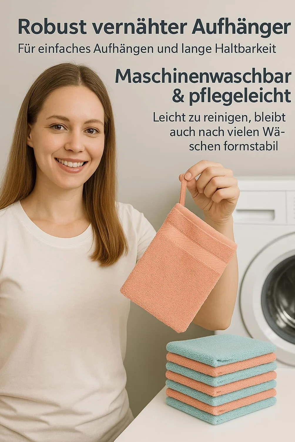 Betz Paquete de 10 Piezas de Manoplas de baño Palermo 100% algodón Juego de Guantes para lavarse tamaño 16x21 cm de Color Turquesa y Albaricoque