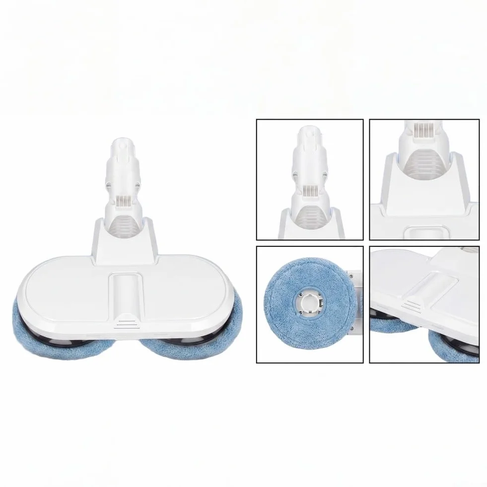Cabezal de fregona para aspiradora Dreame V8 V9B V10 V11, accesorio eléctrico de microfibra, almohadilla de repuesto lavable para limpieza de suelos duros, color blanco