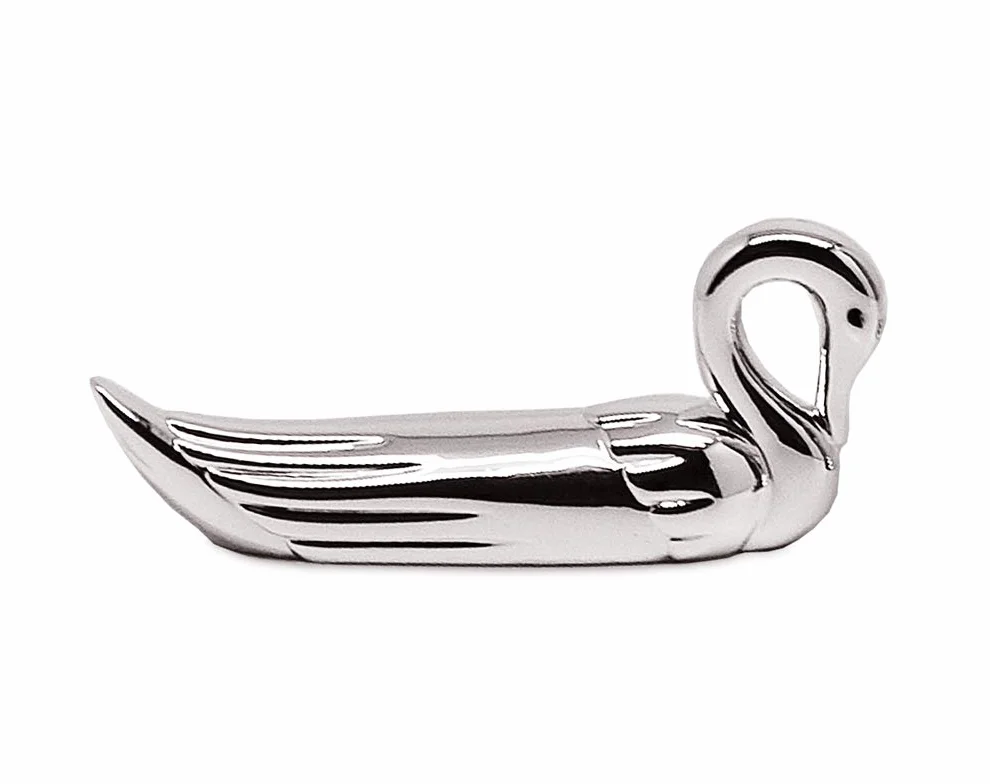 EDZARD 6 Piezas reposa Cubiertos Mesa, Plateados, Resistentes al deslustre, Longitud 7 cm, Soportes para Cubiertos en Forma de Cisne, Cuchillos, Tenedores, Palillos - portacuchillos, apoyacuchillos…