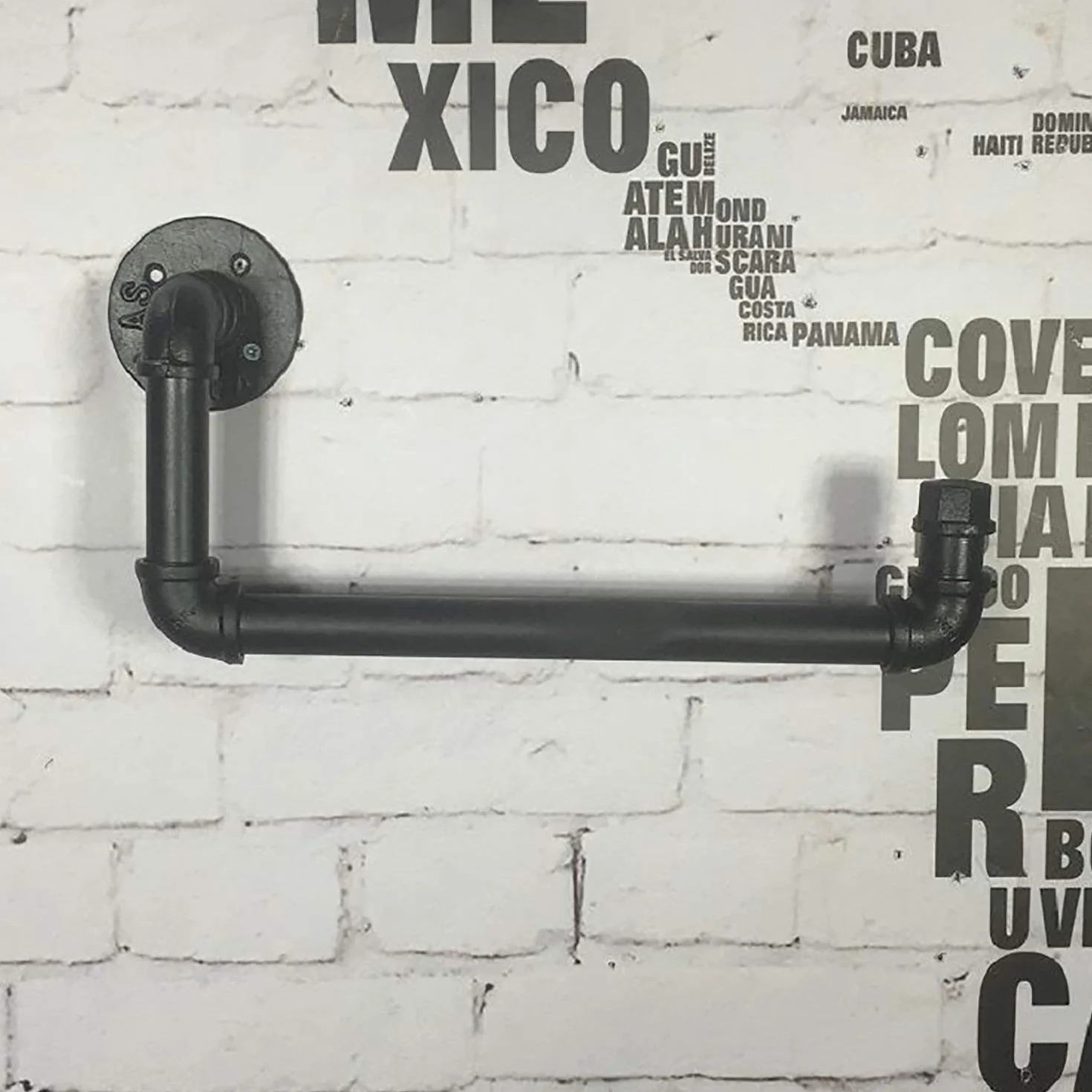 MU Estante de Almacenamiento de Pared, Muebles para el hogar Bastidores de Pared Decoraciones de Pared Retro Estilo de tubería de Agua Industrial Toalla Estante Adorno de Pared, Estante de Pared para