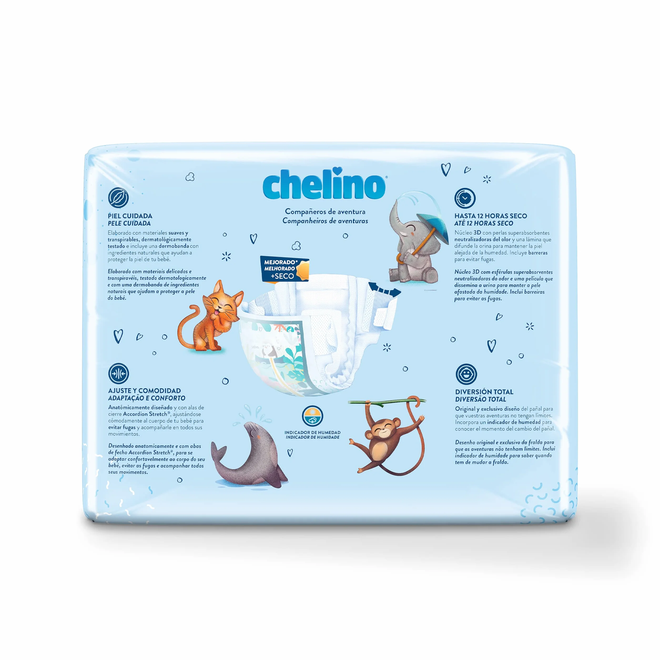 Chelino Pañales infantiles Talla 4 (9-15 kg) 34 unidades