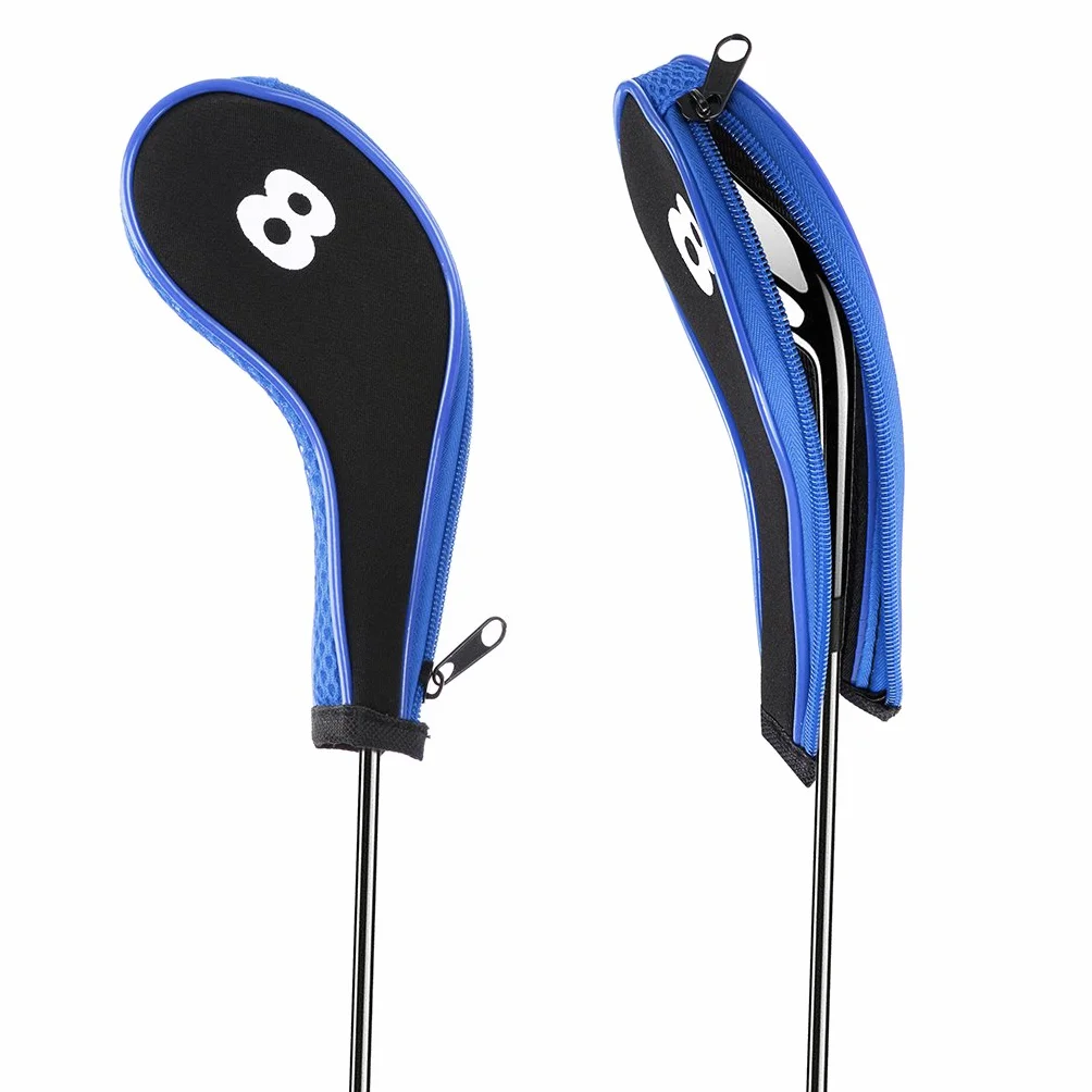 IGNPION Golf Iron Head Cover Club Protector Wedge Headcovers Long Neck Zip