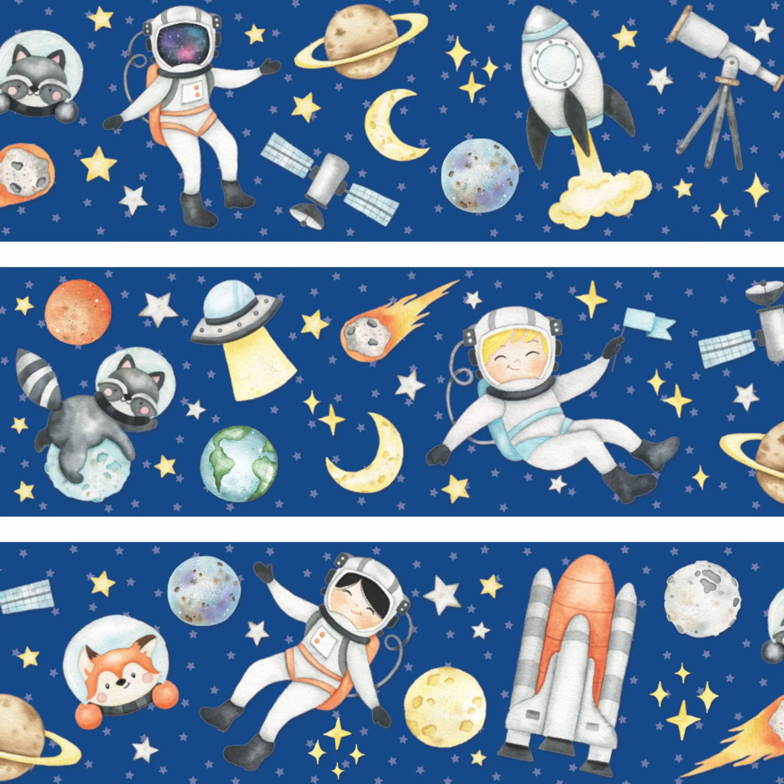 Papierdrachen Frontera Infantil Astronauta | Frontera Habitación Infantil | Papel Pintado para Niños | Embellecer Paredes y Habitaciones Temáticas | Decoración de Paredes para Niños y Niñas - Set 5
