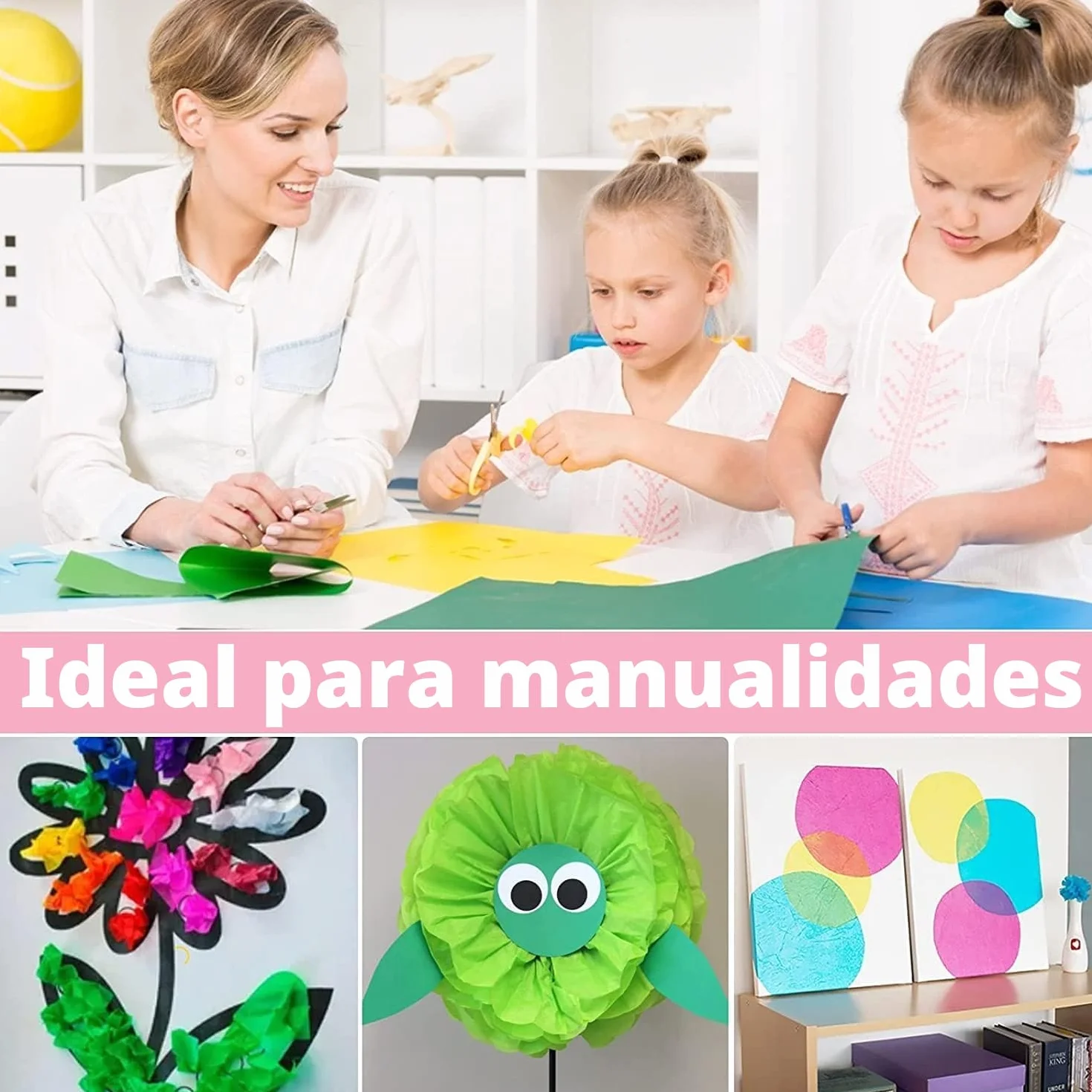 100 hojas de papel de seda, 21x30cm papel de embalaje, papel de seda de embalaje colorido, papel de seda para pompones, bricolaje y ocio creativo(10 colores)