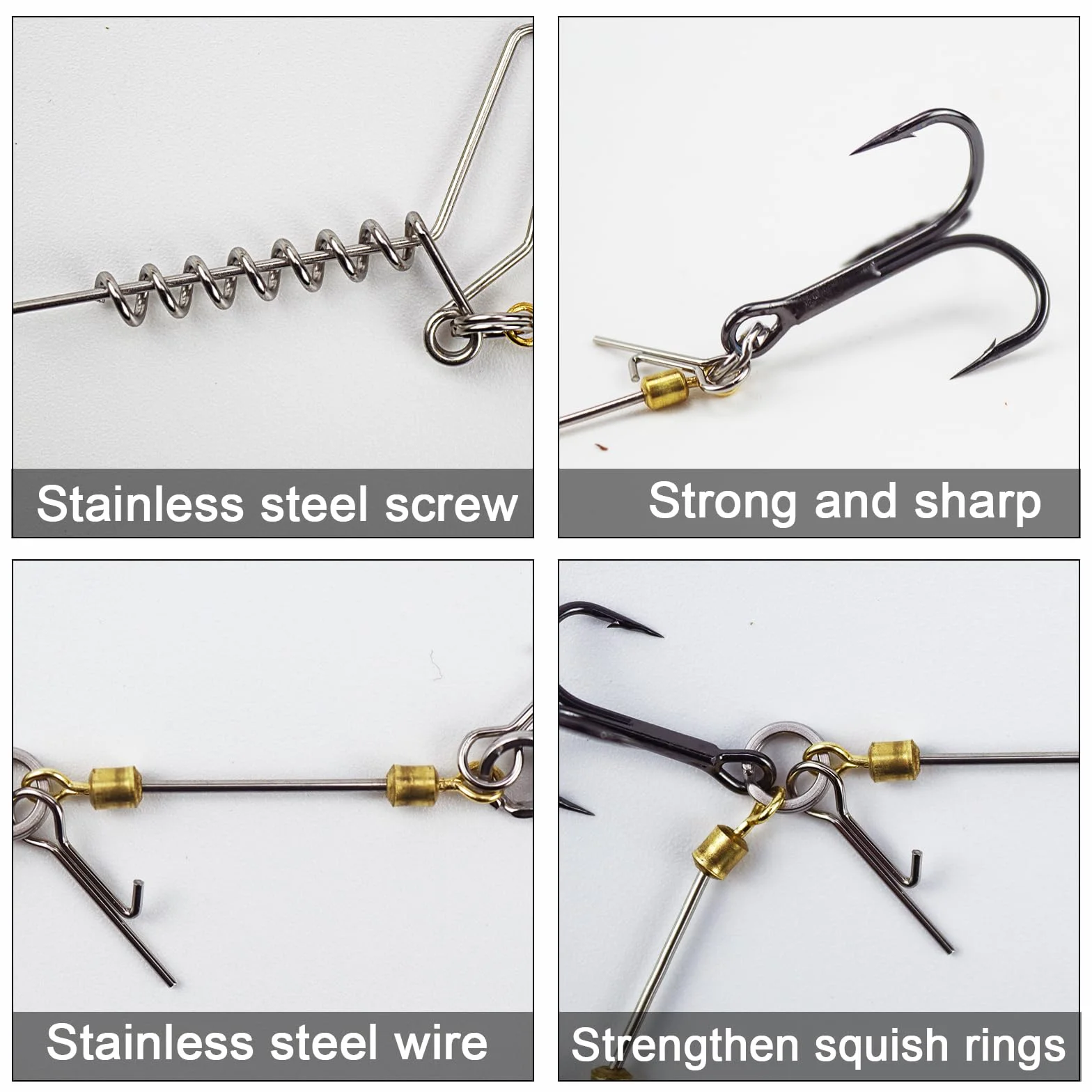 Anzuelos Triple de Pesca 3 Piezas con Pesas Intercambiables 5-20g para Señuelos Blandos 10-18cm
