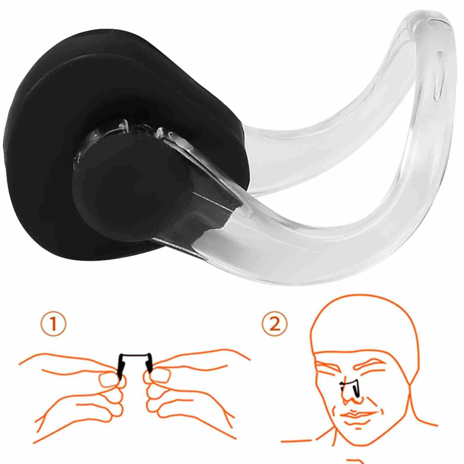 Buachois Pinzas para la Nariz para Natación, Silicona y PC, Reutilizables, Impermeables, para Buceo y Deportes Acuáticos