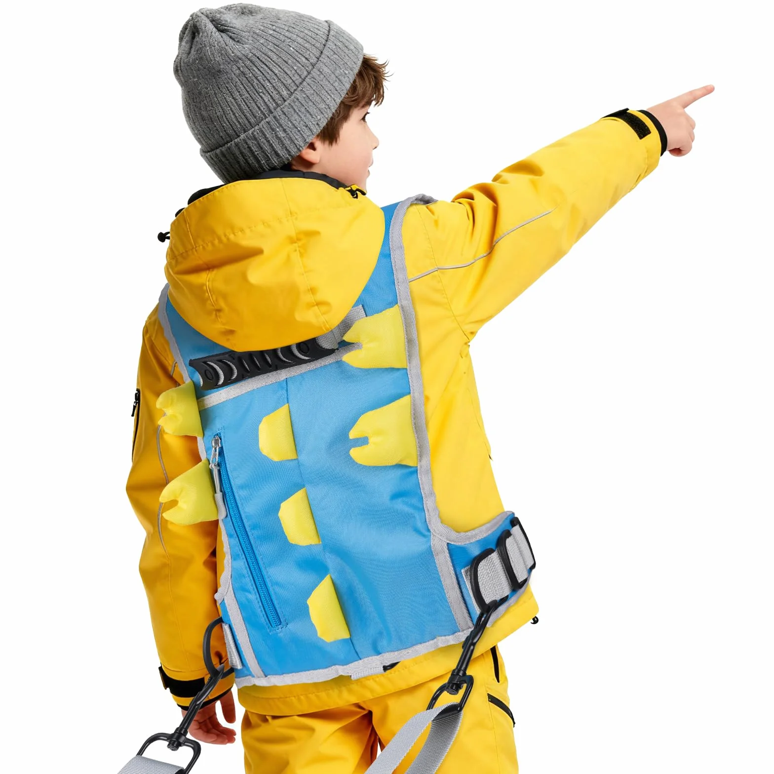 BOOSTEADY Arnés Entrenador de Esquí y Snowboard para Niños con Forma de Dinosaurio