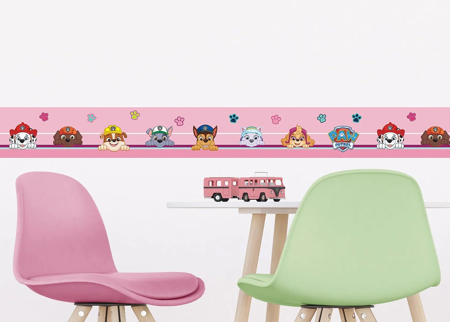 Cenefa autoadhesiva de la Patrulla Canina Sei Feliz para habitación infantil, de AG Design 500 x 14 cm | AWBD 8006