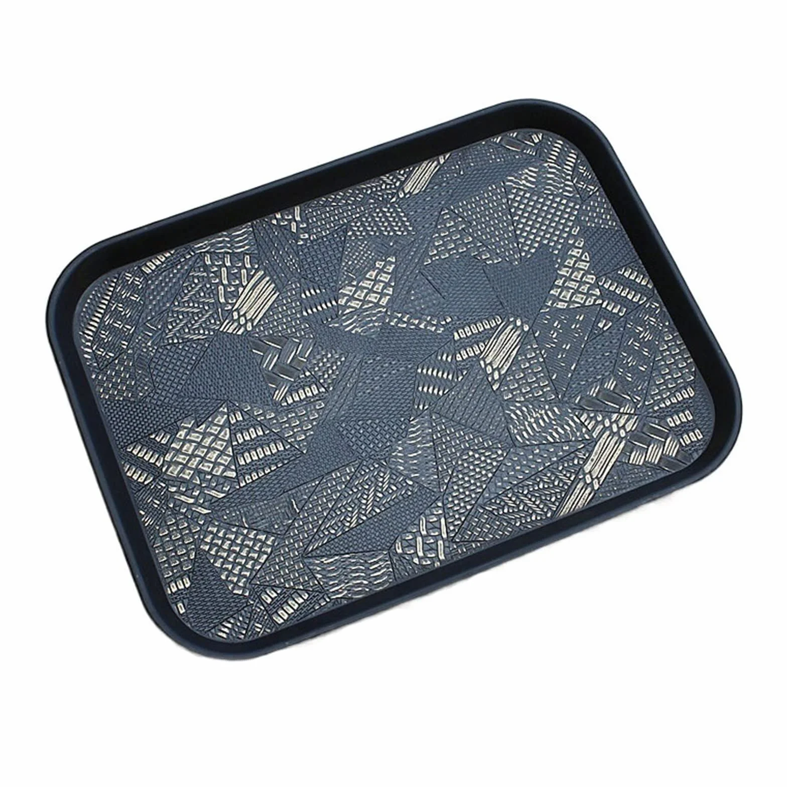 Bandeja grande rectangular antideslizante para servir – Bandeja de almacenamiento retro gruesa para hoteles, cafeterías y uso comercial (tamaño: L)