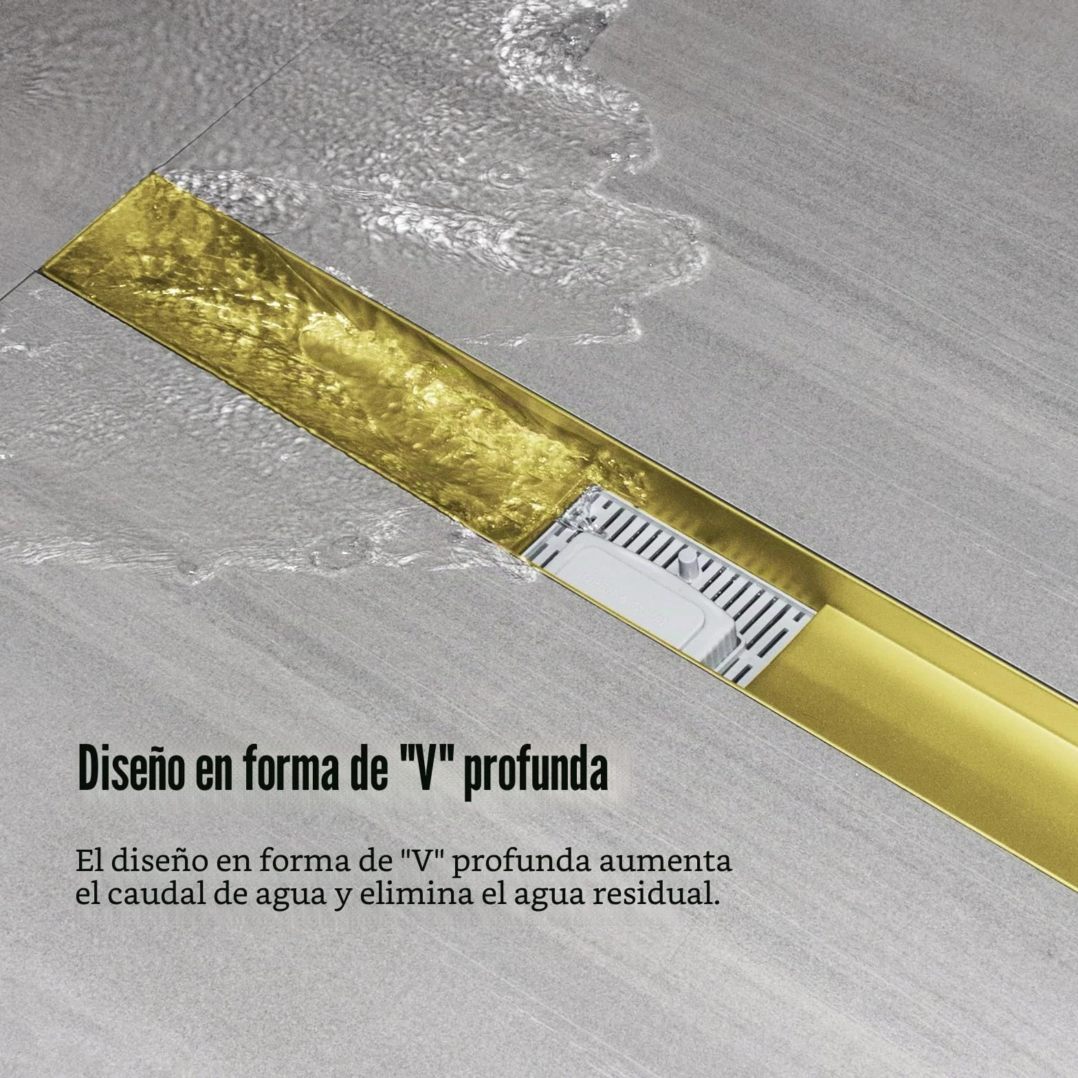 Canaleta Ducha 70 Cm, Dorado 2 en 1 Sumidero Ducha con Sifón | Canal Ducha de Acero Inoxidable con Sifón y Filtros