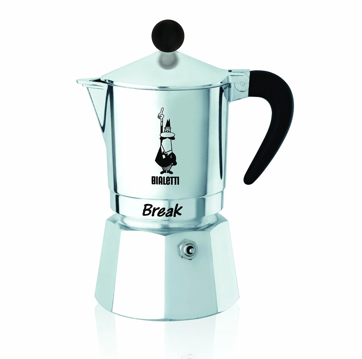 Bialetti Break - Cafetera Espresso de Aluminio para 6 Tazas - Dimensiones 16 x 11 x 23 cm