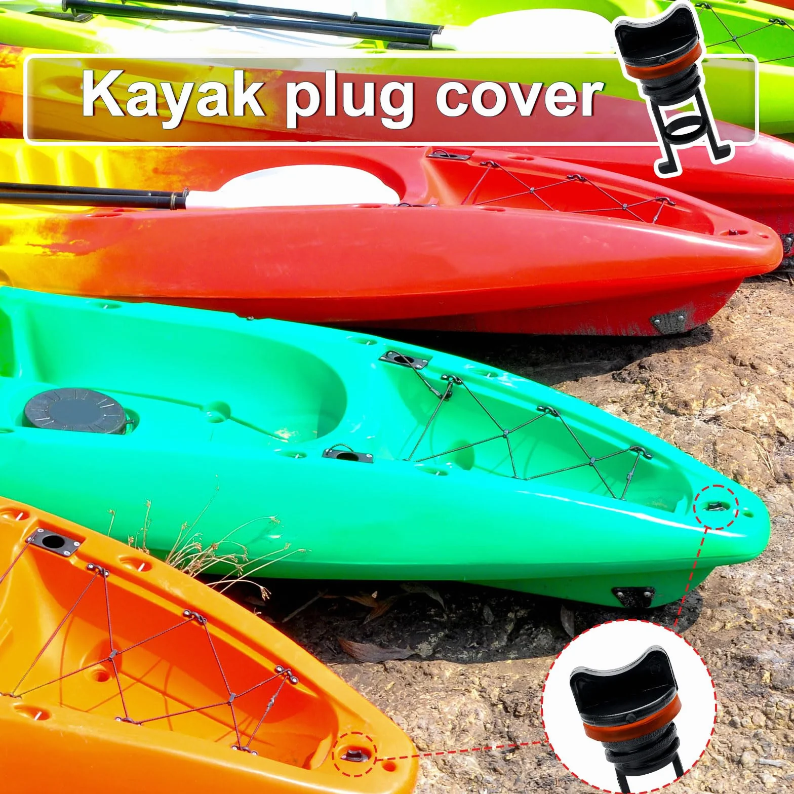 PEUTIER 4uds Tapones de Drenaje para Barcos, 1,9cm Diámetro Rosca de Nailon para Kayak Accesorios