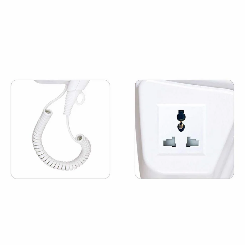 HAEGER HOTEL DRYER - Secador de Pelo con Soporte Pared, 1200W de potencia, 1 velocidades - tomada elétrica internacional, 1 Velocidad y 1 nivel de temperatura