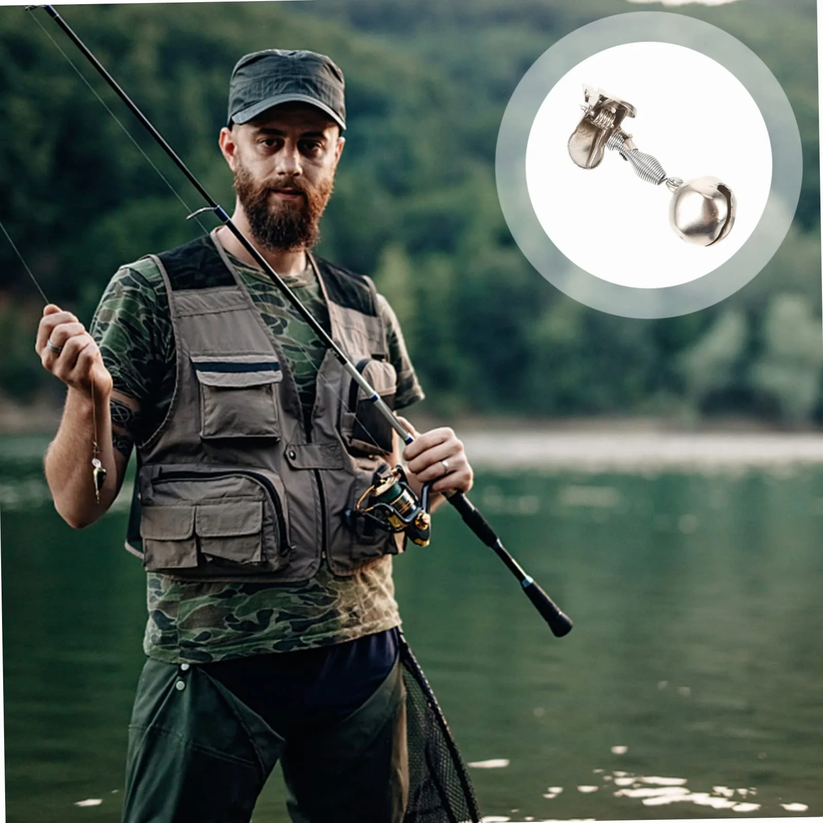 KOMBIUDA Alarma de Pesca Profesional 10 Campanas Metálicas Portátiles para Cañas Accesorios de Pesca y Mar Varios Estilos