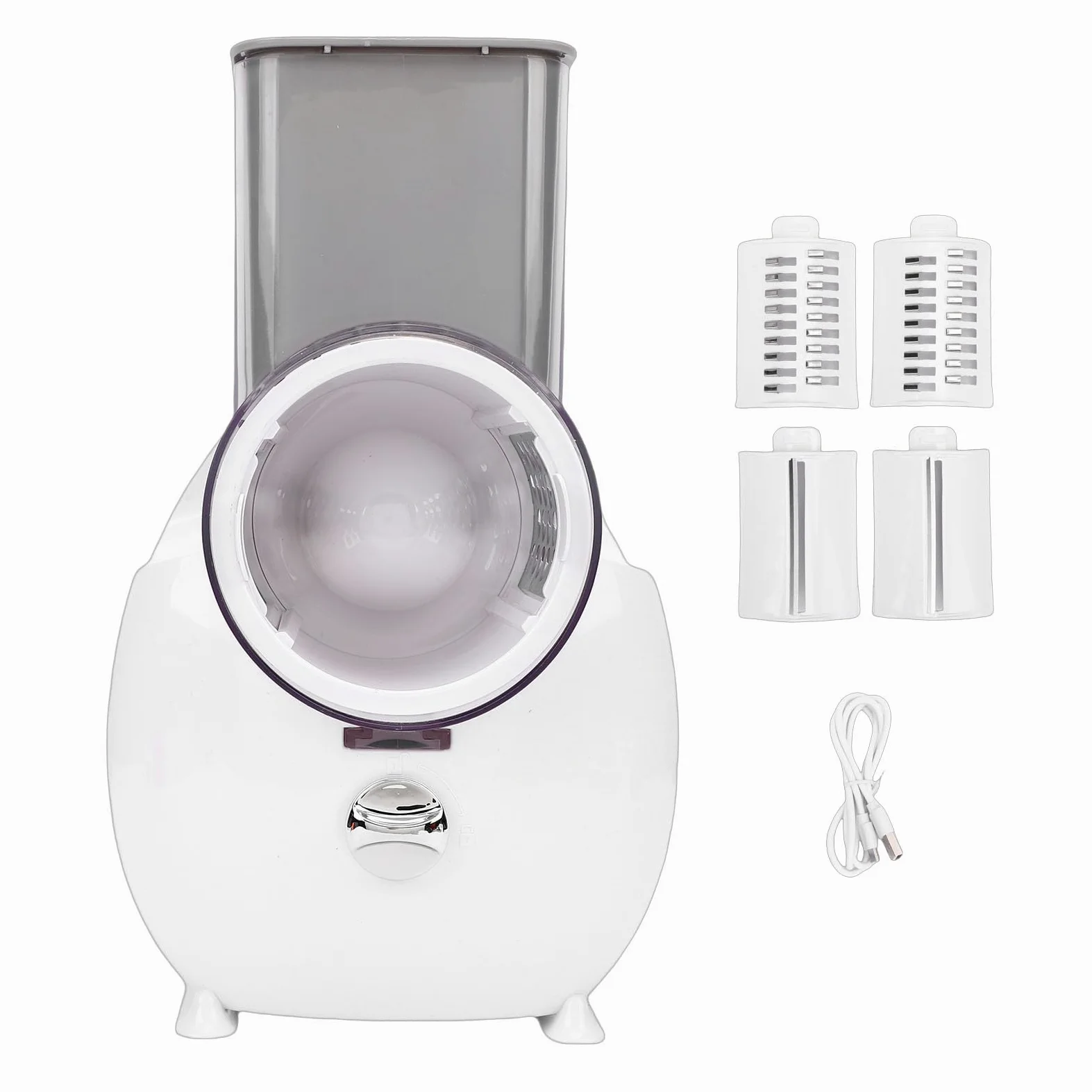 Pssopp Trituradora Eléctrica Recargable Rallador De Verduras Eléctrica, 4 Cortadores Intercambiables Trituradora Para Queso Zanahoria Patata Pepino Blanco Nan