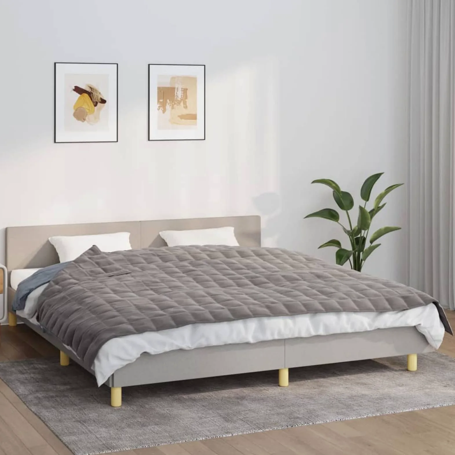 Wei - Manta ponderada gris 155 x 220 cm 11 kg Tejido-Classic Manta ponderada - Manta antiestrés - Manta pesada para un sueño profundo y un mejor descanso - Manta de algodón ponderada 100%