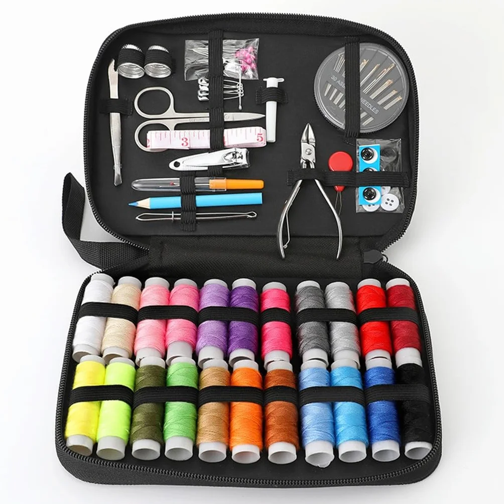 Kit de Costura para el hogar, Juego de Caja de Costura Multifuncional de 89 Piezas