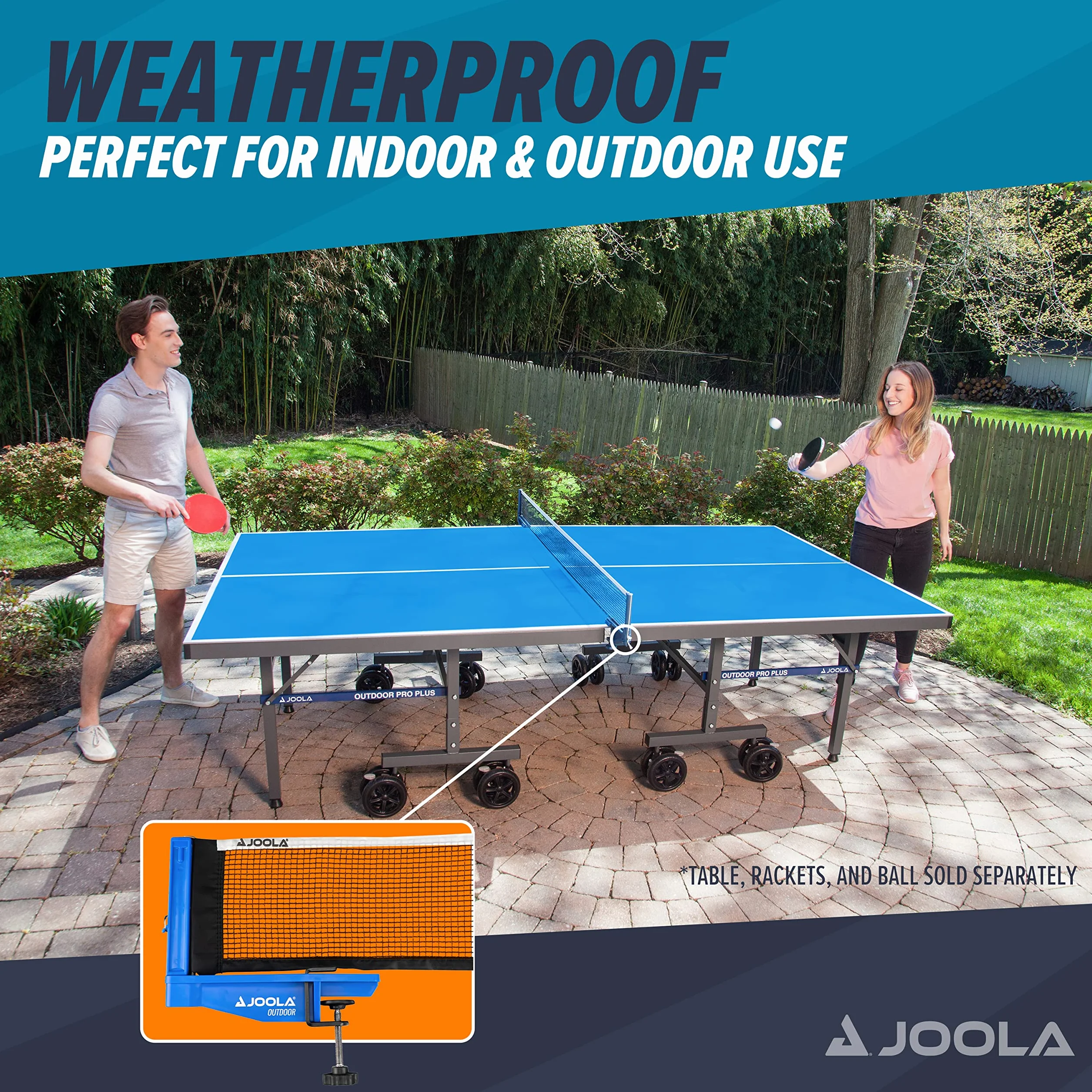 JOOLA Tischtennisnetz Outdoor Garnitur verstellbar Blau