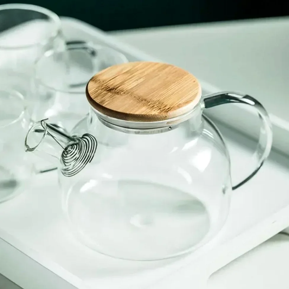 Jarra Jarra de vidrio borosilicato transparente 1,8 l | Tetera transparente grande con jarra de agua(1800ML)