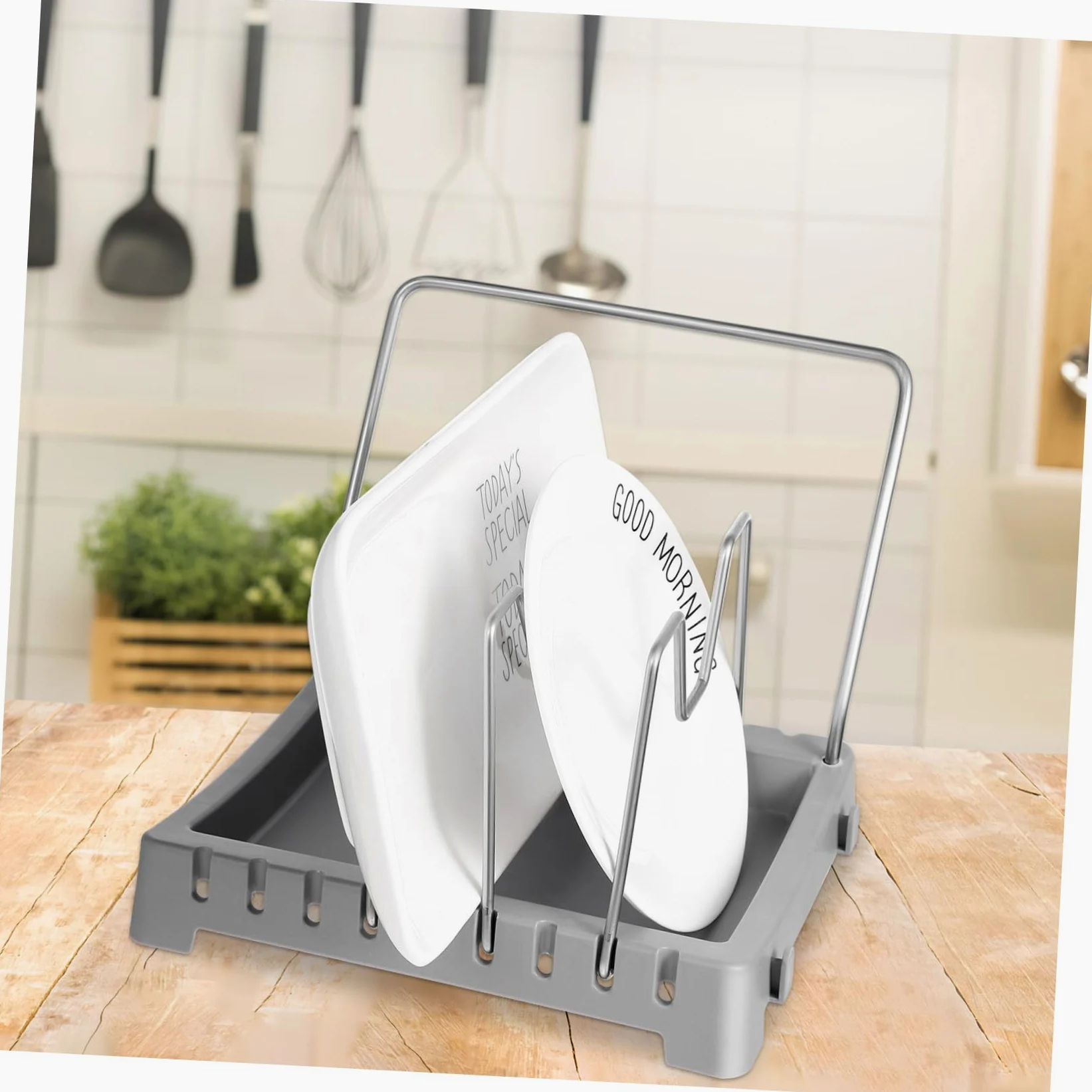 Cabilock 2piezas Rejilla para Tapas de Ollas de Cocina Organizador de Tablas de Cortar Soporte para Tapas de Ollas para Cocina