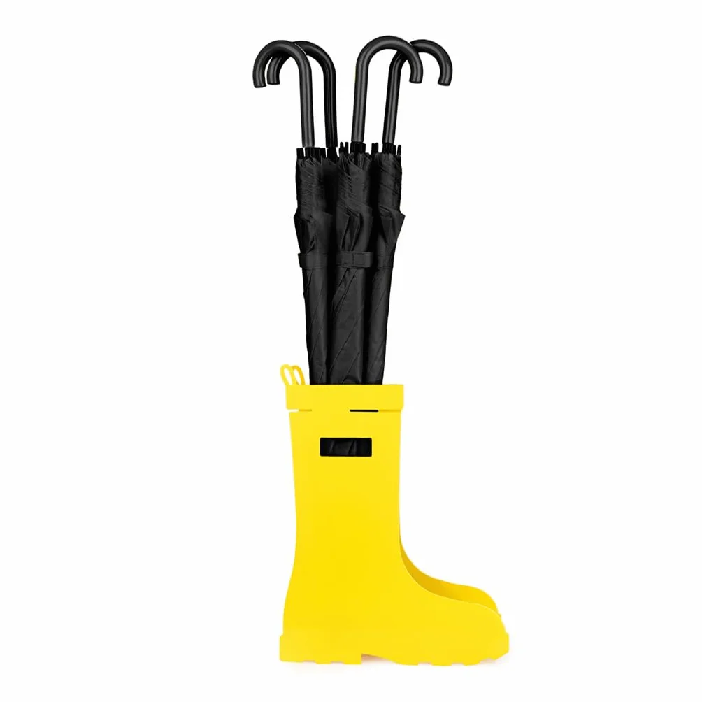 Balvi Paragüero Rain Boots Color Amarillo Fácil circulación de Aire y con Bandeja Recoge Aguas Metal