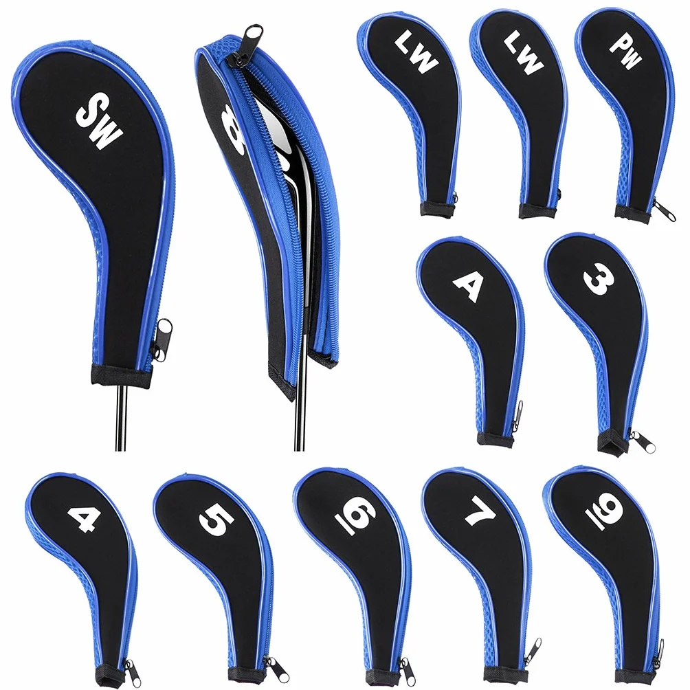 IGNPION Golf Iron Head Cover Club Protector Wedge Headcovers Long Neck Zip