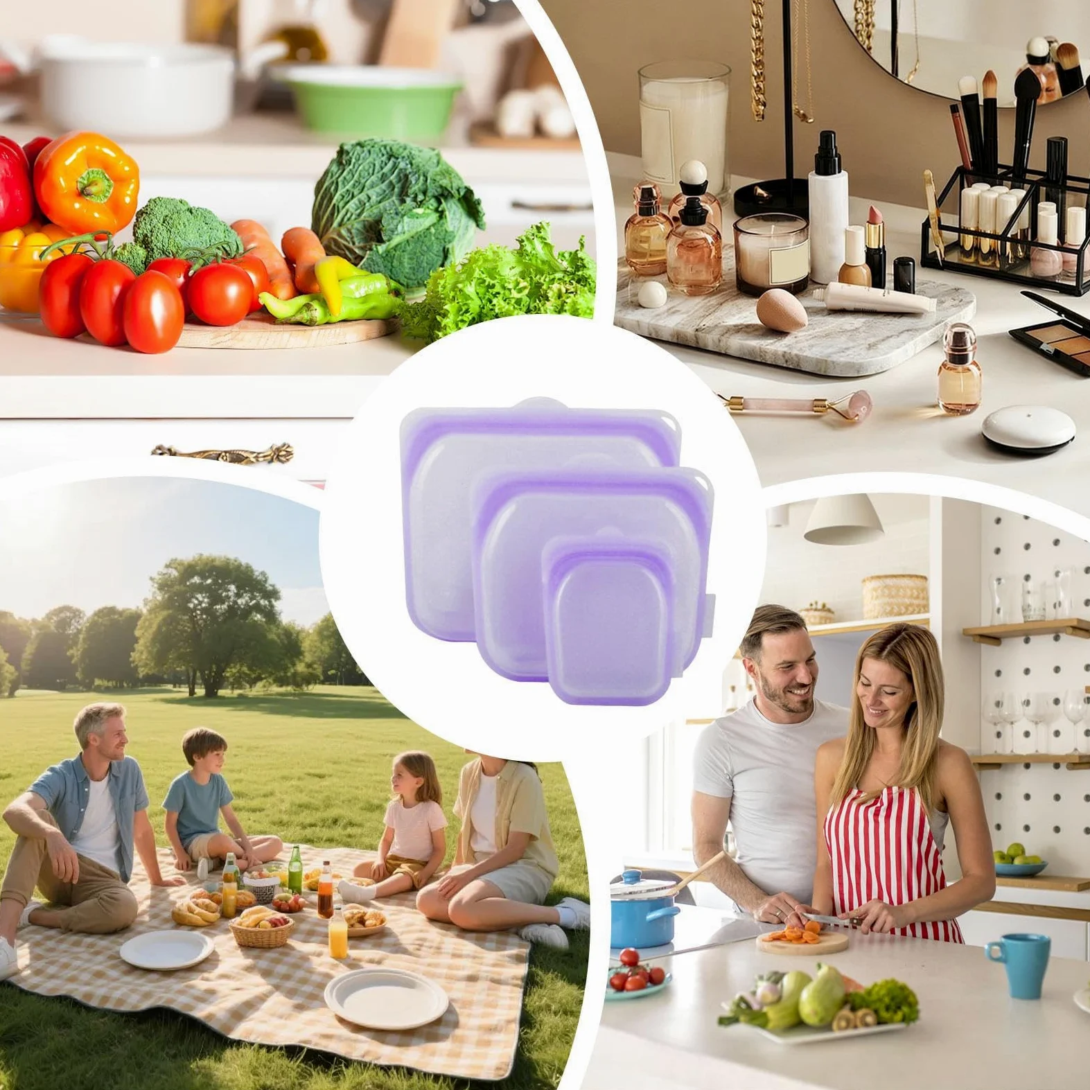 Bolsas Reutilizables para Congelador 3 Bolsas de Silicona para Snacks | Bolsas herméticas para alimentos para preparación de comidas, almuerzo, , carne, queso, verduras,