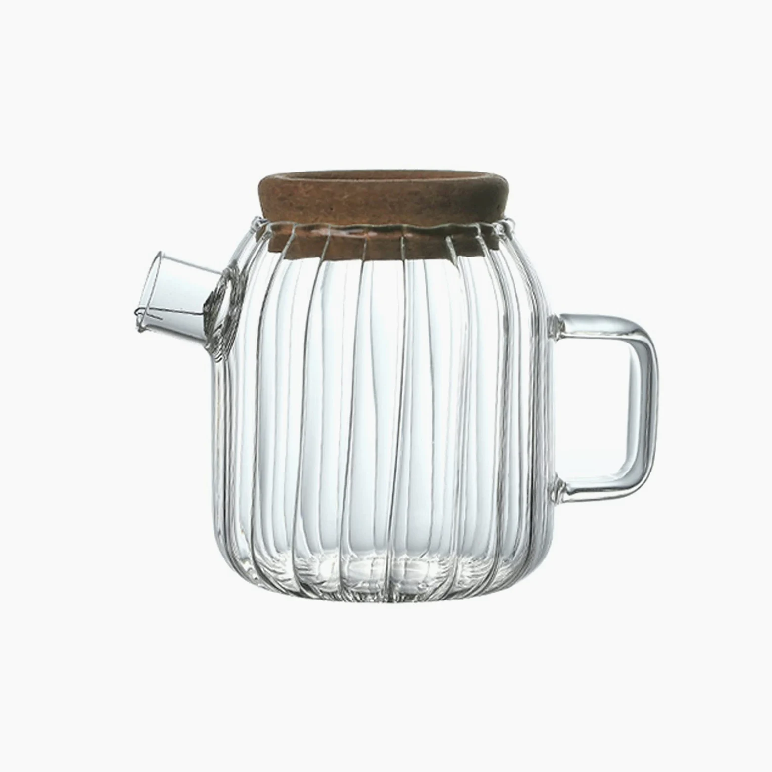 Jarra Agua Fria Jarra de vidrio de borosilicato con gorra de corcho Hogar de cristal resistente al calor Jarrafa con mango eléctrico estufa de cerámica calentamiento tetera Jarra Agua Detox Frutas