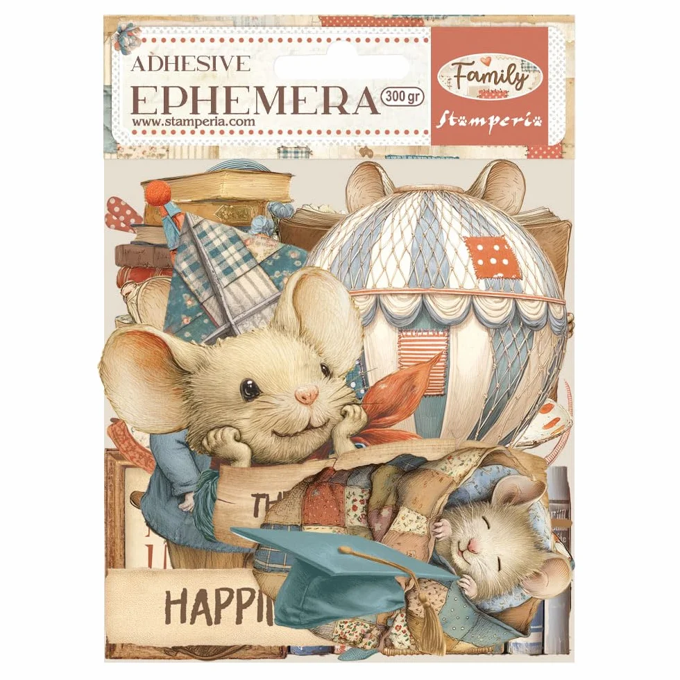 Stamperia - Ephemera for Scrapbooking, Albums, Card Making, Bullet Journalling and More, Adhesive Paper Cut Outs, Easy to Apply, Perfect for Hobbies, Crafts, and Gifting (Family)