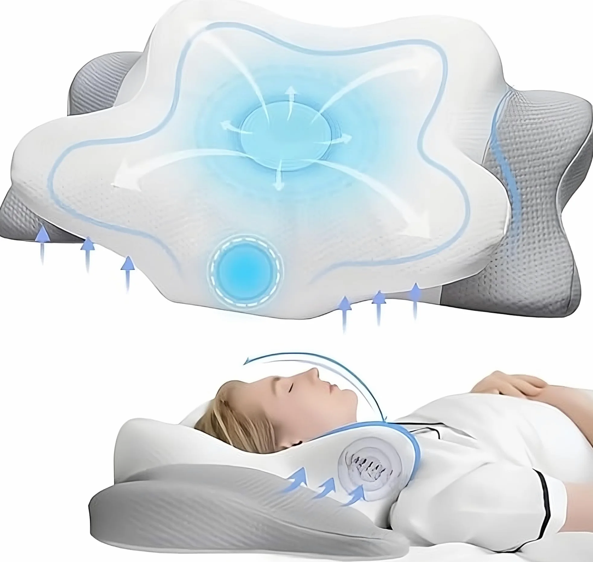 Almohada Cervicales y Cuello Viscoelástica Ortopédica | Almohadas cervicales para dormir antironquidos | Almohada Ergonómica | Almohada para Cervicales |Mejor Almohada Cervical |Almofadas Dolor Cuello