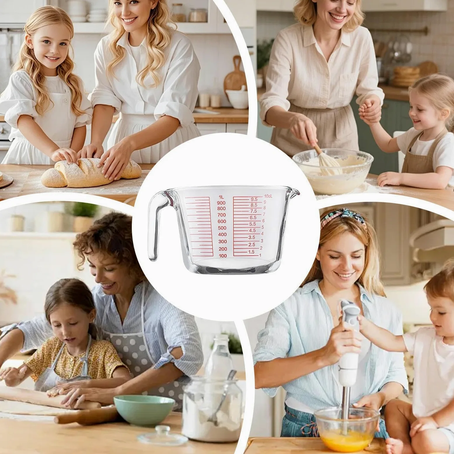 Vasos Medidores De Vidrio Recipiente De Medición Transparente Y Portátil | Vasos Medidores De Vidrio Para Líquidos Para Horno Lavavajillas Medición Preparación Horneado Cocción Cocina Hogar Casa