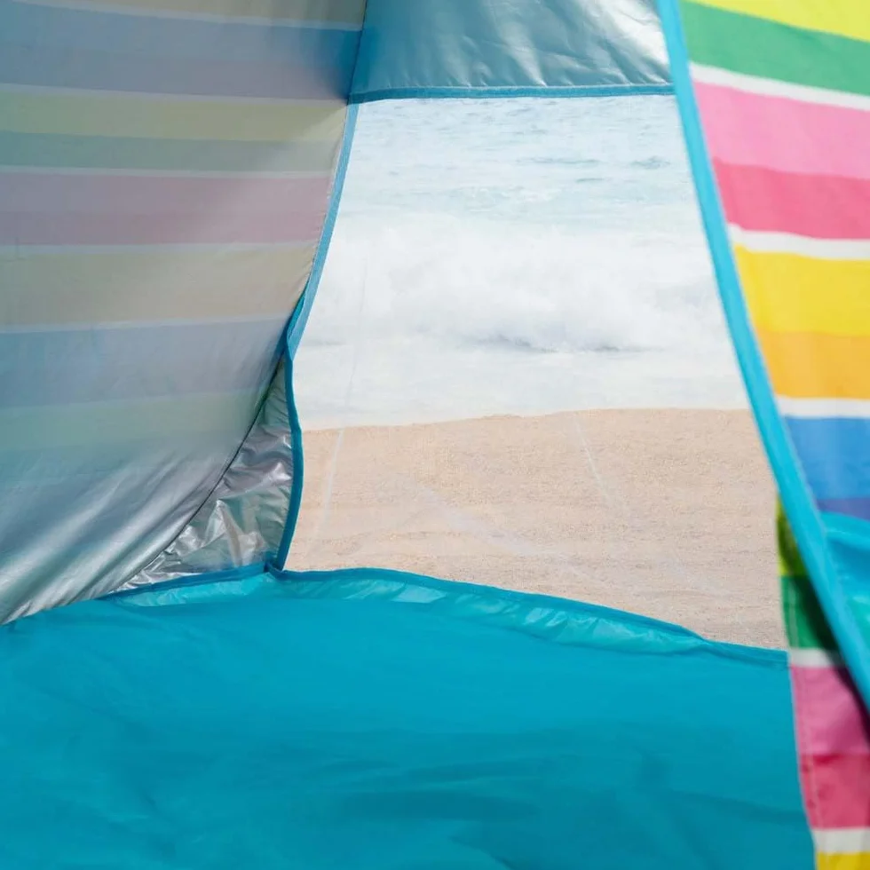 AKTIVE Carpa Playa Plegable 140x160x110 cm 2 Personas Protección UV50 Mosquitera Poliéster