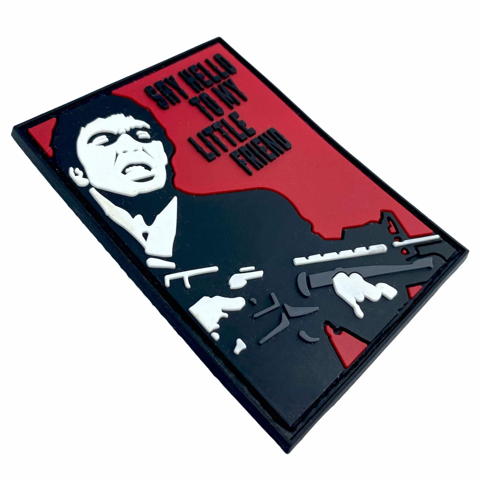 Parche táctico de PVC para airsoft, paintball, cosplay "Say Hello to My Little Friend"