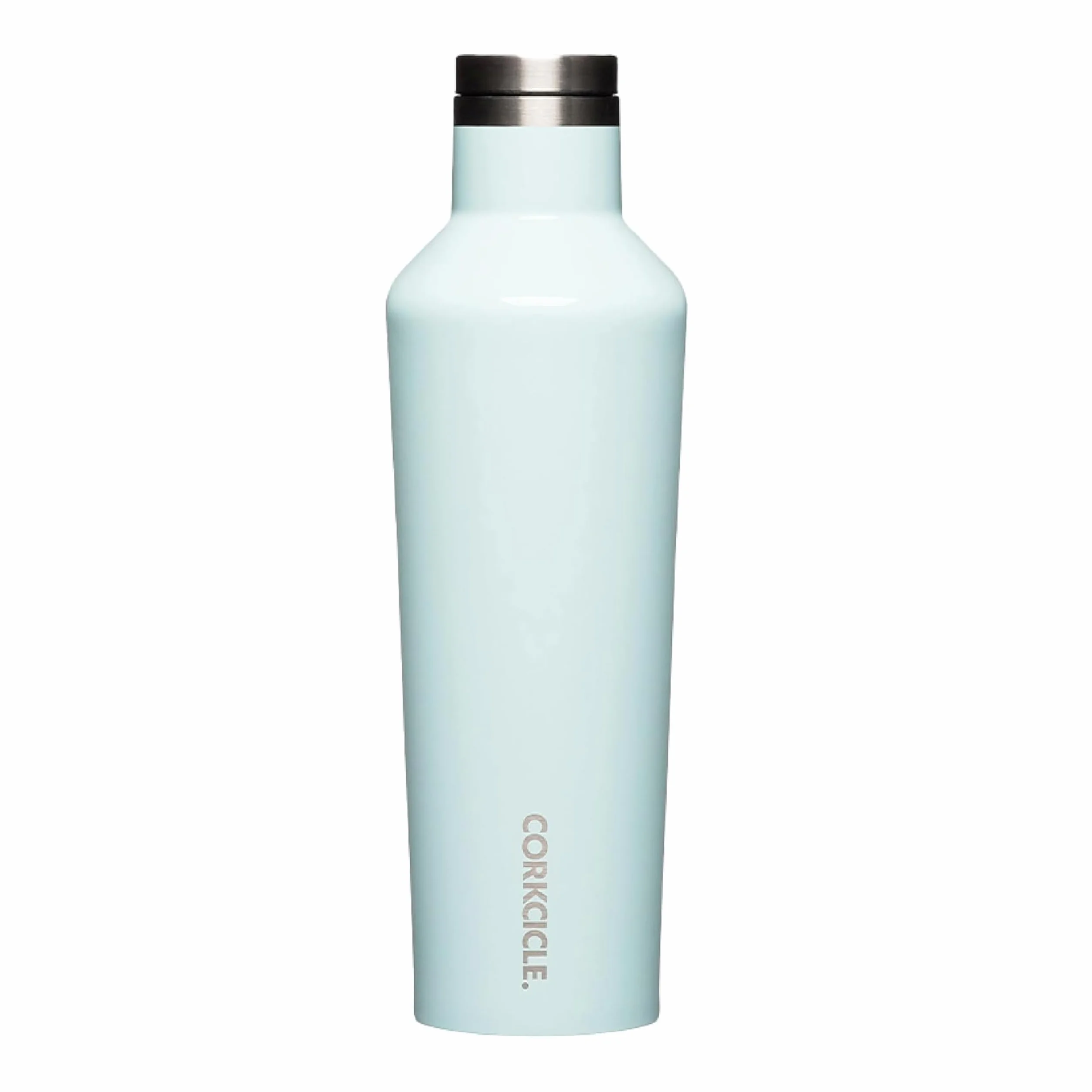Corkcicle Classic Canteen - Vaso aislante, azul polvo brillante, 25 onzas, botella de agua reutilizable que mantiene las bebidas frías durante 25 horas y calientes 12 horas, vaso apto para portavasos